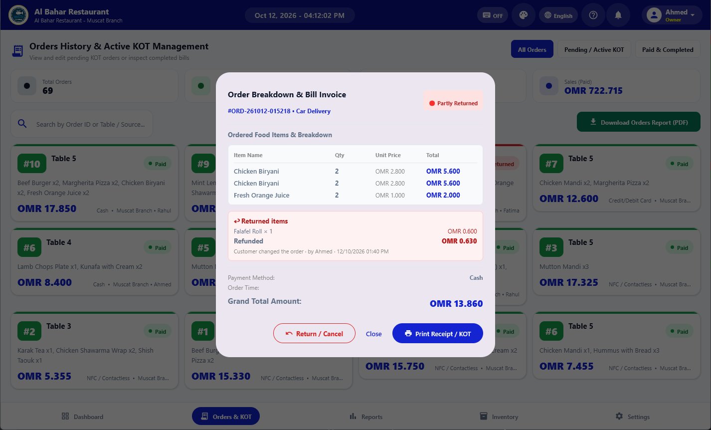 Order breakdown and bill invoice
